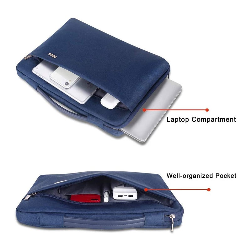 LANDICI 360Â°Laptop Sleeve Case 15.6 16 Inch Compatible with MacBook Pro 16 M1/M2/M3/M4 2019-2025, 15.6-16â€ Hp Dell Lenovo Acer Asus, Waterproof Computer Bag Cover with Handle, Blue - Image 3
